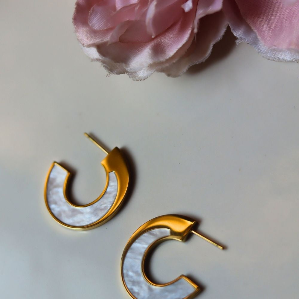 Anti tarnish Curvy Resin Earrings