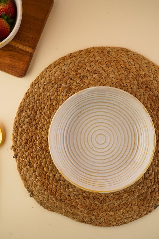 pearl white swirl bowl made by ceramic 