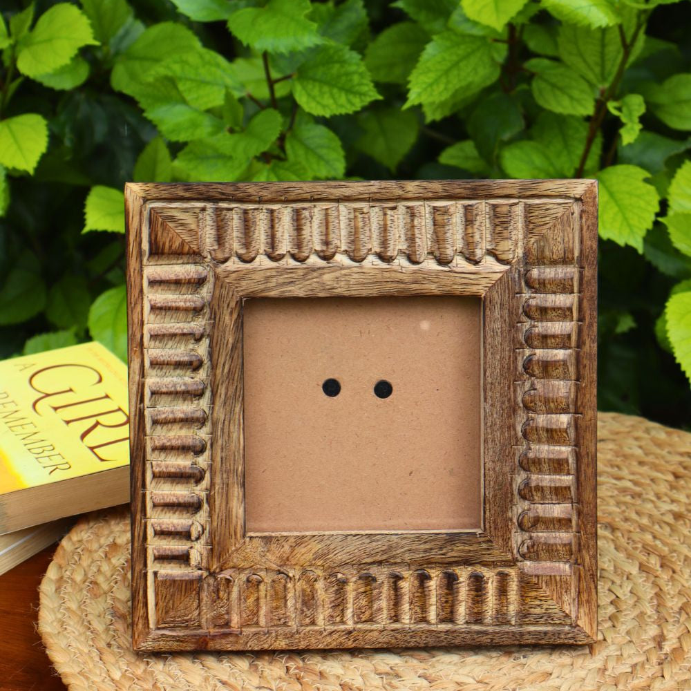 modern square wooden frame handmade in india