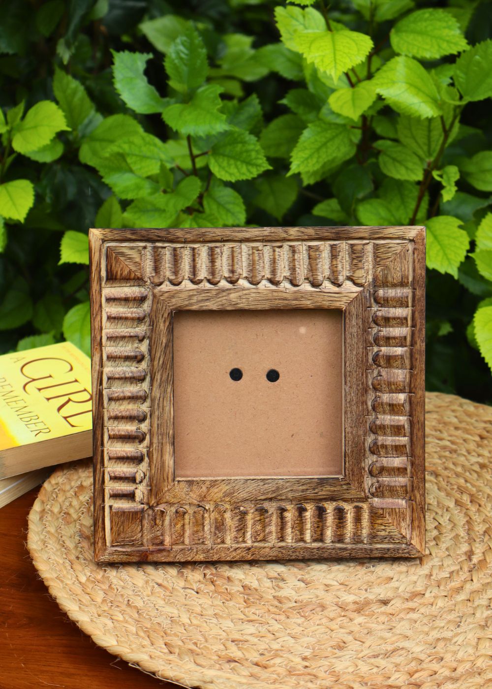 modern square wooden frame handmade in india