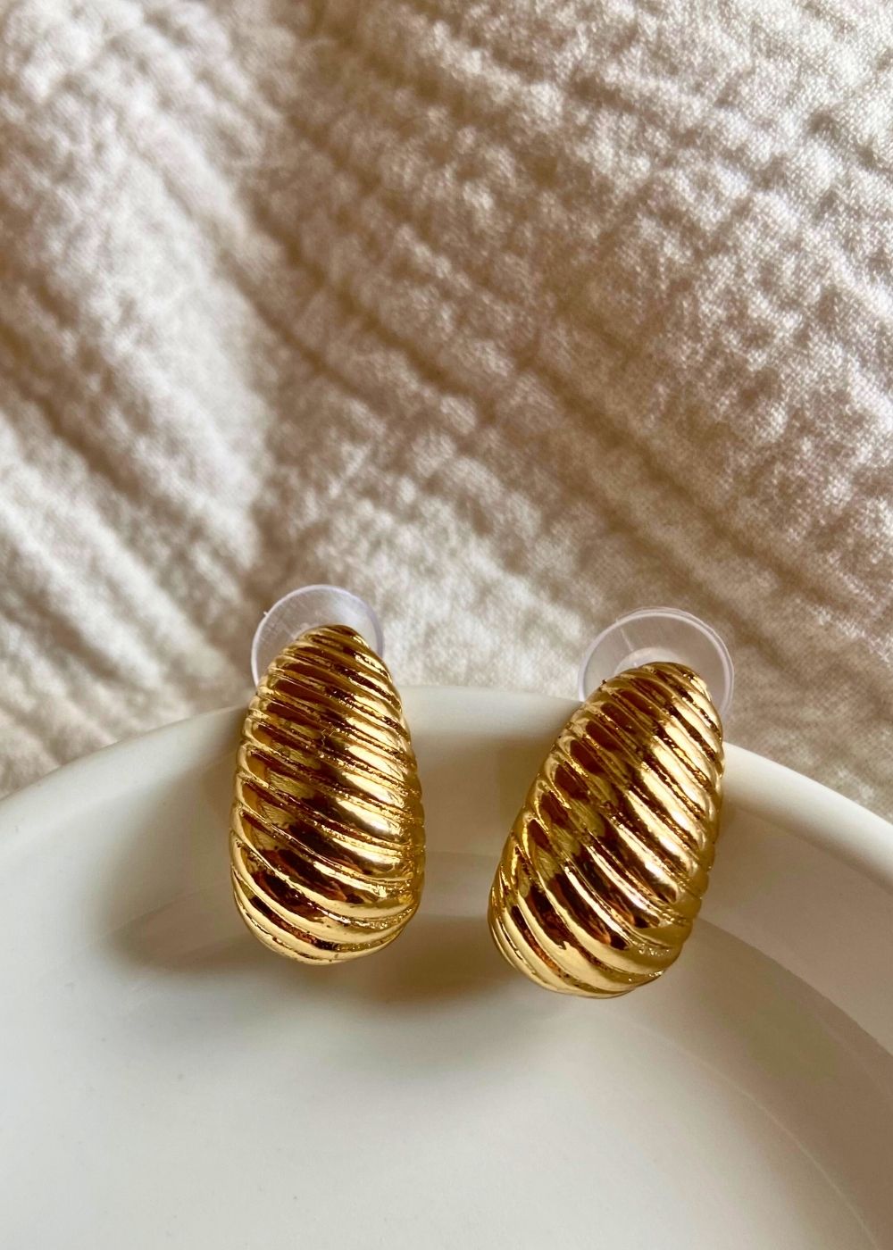 Gold Statement Studs handmade in India