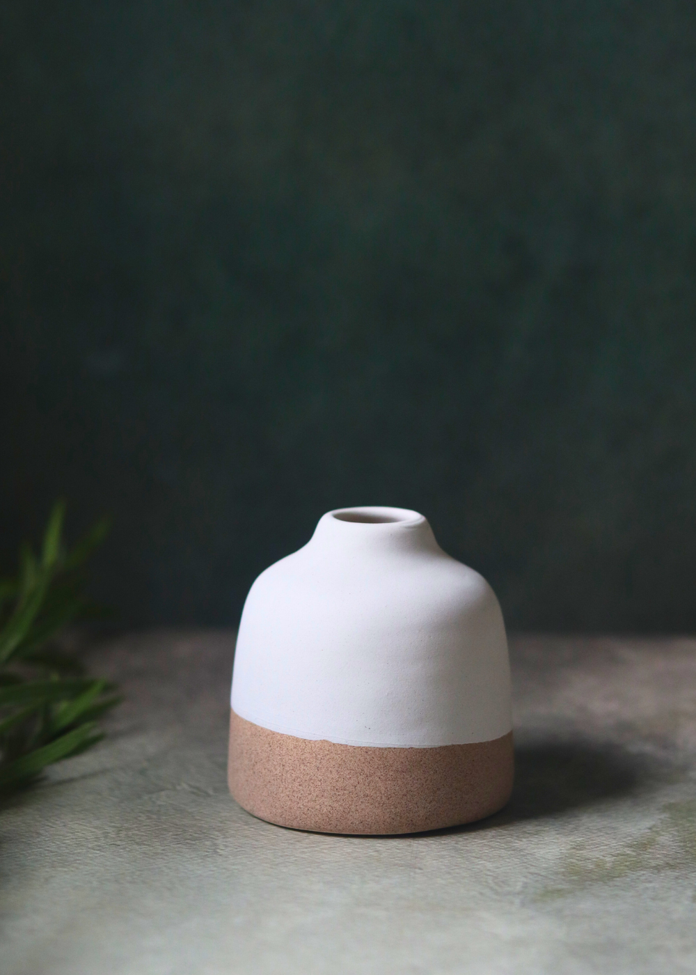 White & Sanded Bud Vase - Short