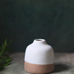 White & Sanded Bud Vase - Short