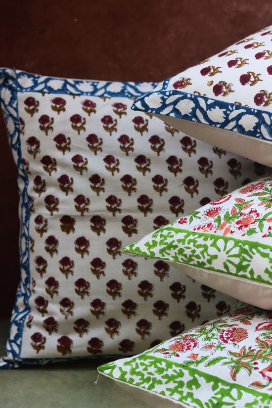 Floral foliage & Liana Vine Cushion cover combo handmade in India