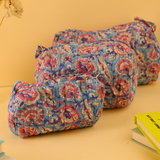 blue toiletry bags