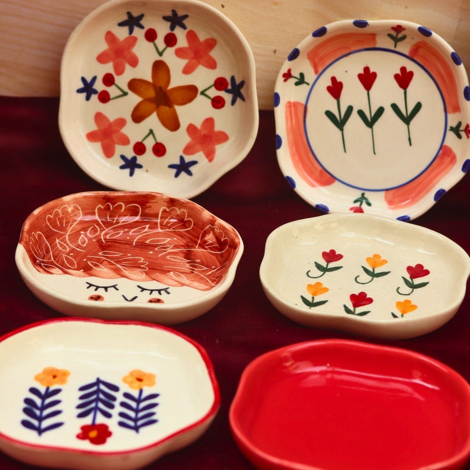 Set of 6 Floral Dreams Handmade Dessert Plate (for the price of 5) made by ceramic
