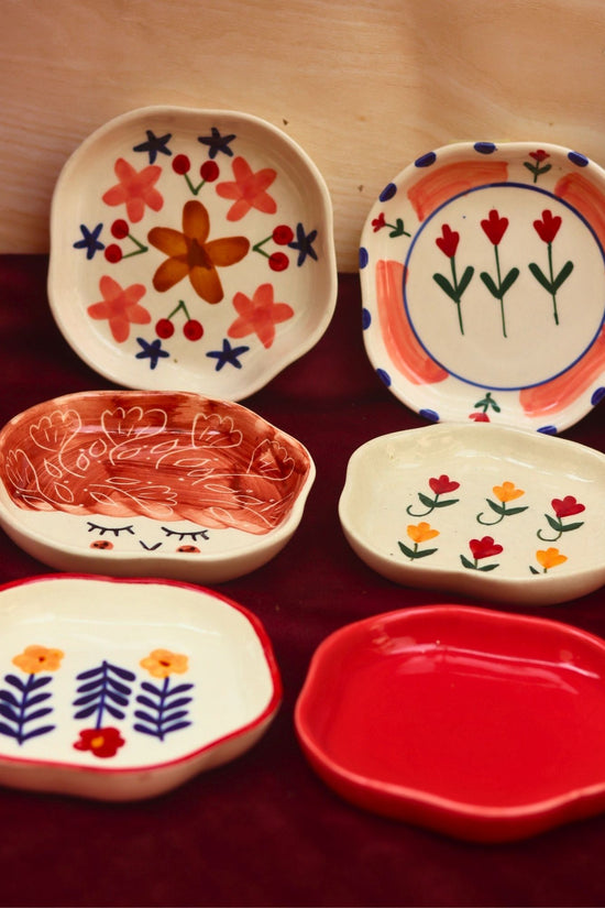Set of 6 Floral Dreams Handmade Dessert Plate (for the price of 5) made by ceramic