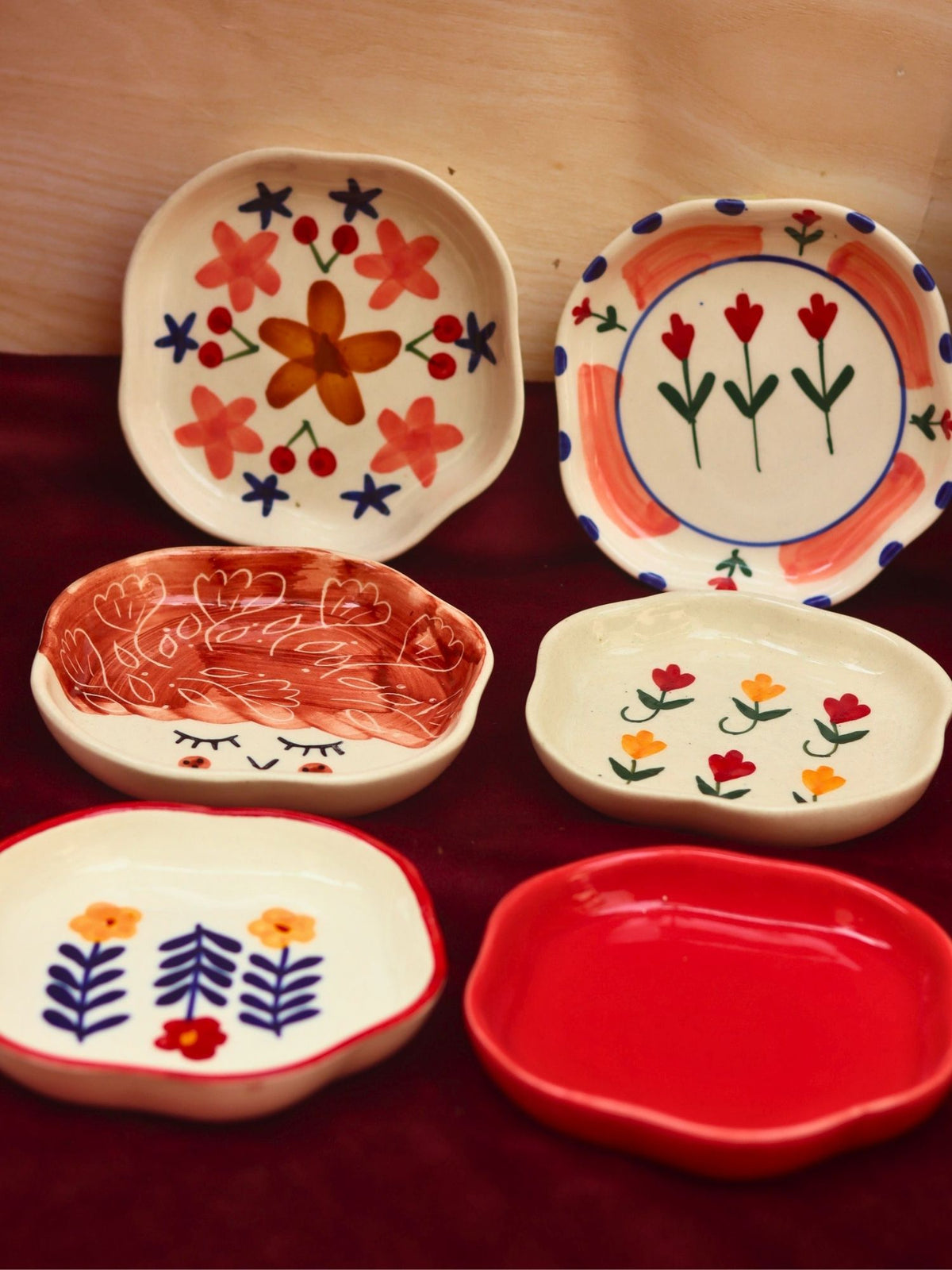Set of 6 Floral Dreams Handmade Dessert Plate (for the price of 5) made by ceramic