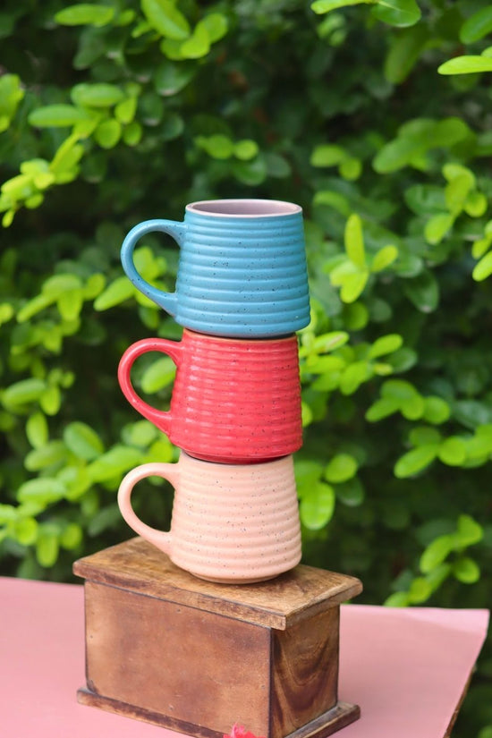 Set of 3 - Handmade Delight Mugs handmade in India