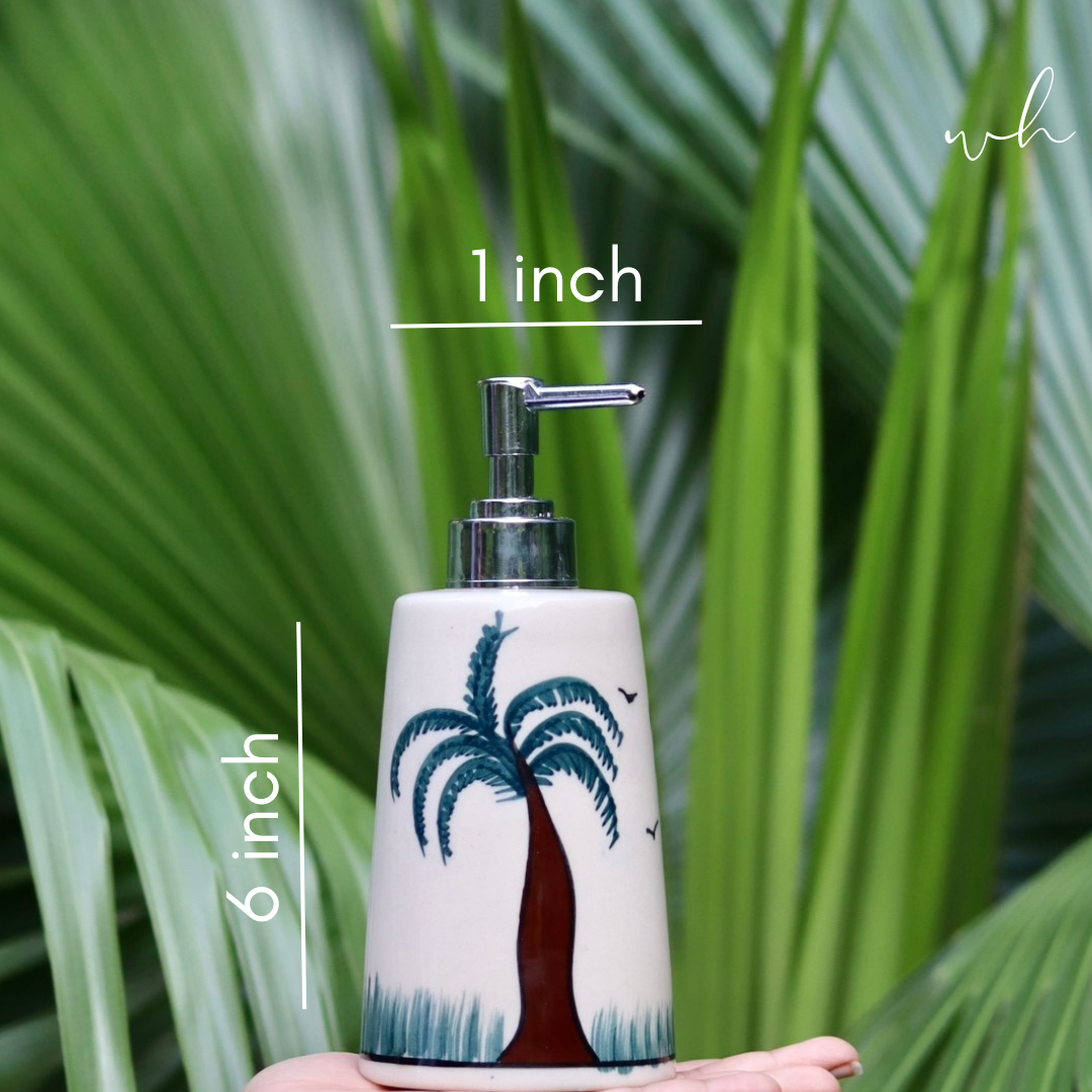 Handmade ceramic soap dispenser height & breadth 