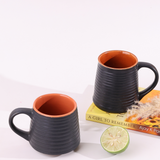 handmade black coffee mug set of two combo