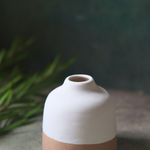 Handmade ceramic bud vase white & sanded