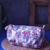 White Paisley Toiletry Bag - Large made by cottton