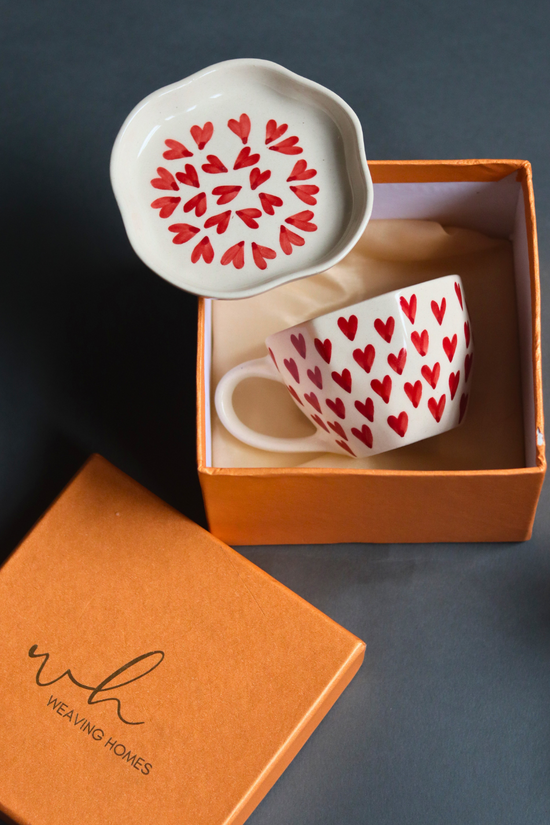 Heart Mug & All Heart Dessert Plate in a Gift Box