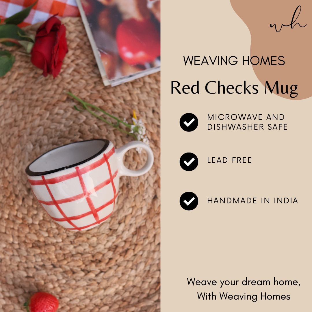 Red Checks Mug