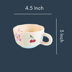 Cherry Fields Mug with all measurements