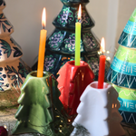 christmas tree candle stand made by ceramic 