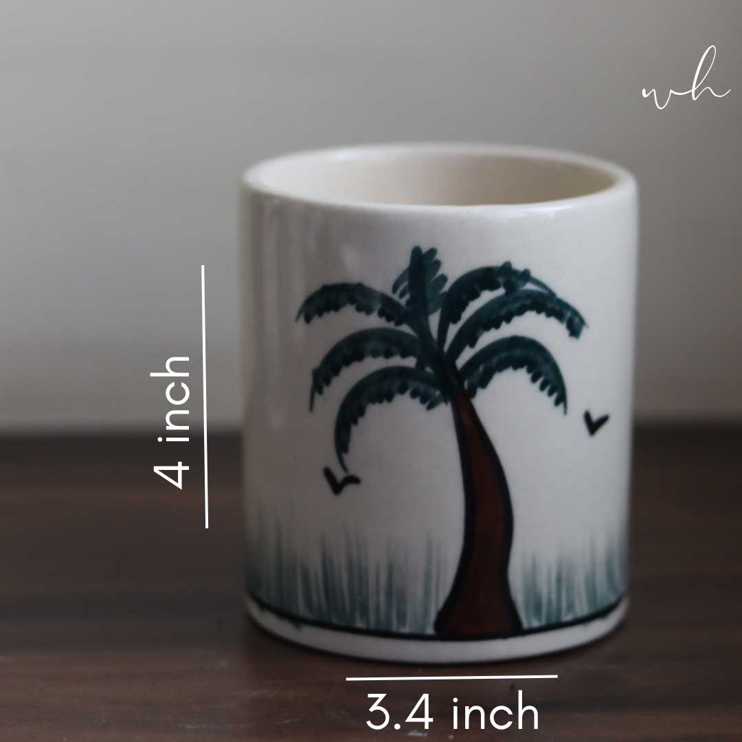 Palm tree brush holder height & breadth 