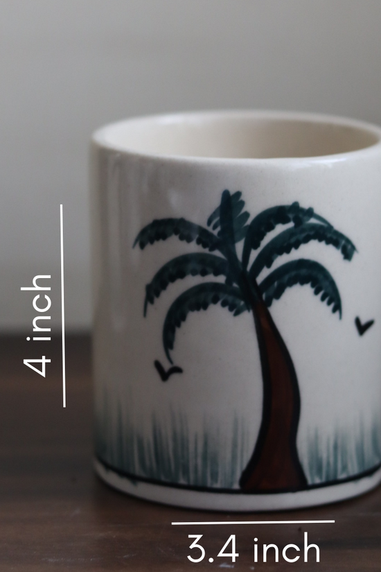 Palm tree brush holder height & breadth 