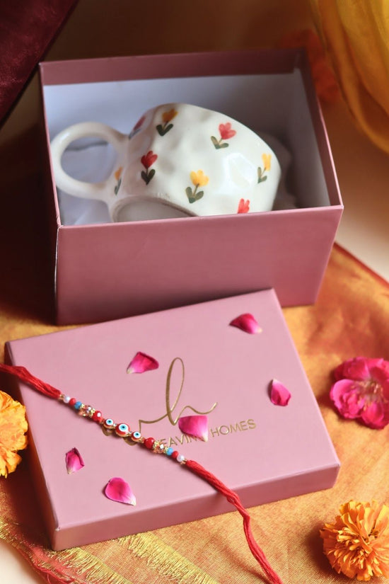 Tulip Mug Rakhi Gift Box handmade in India