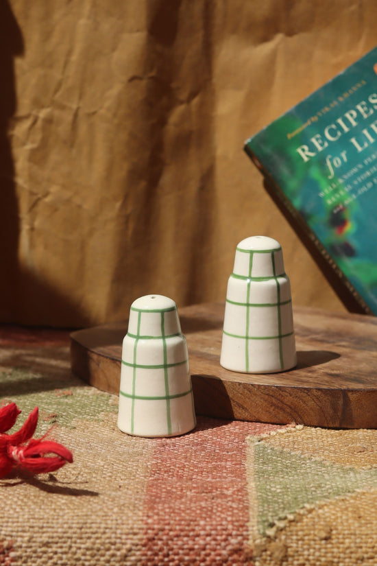 Chequered Salt Pepper Shakers handmade in India