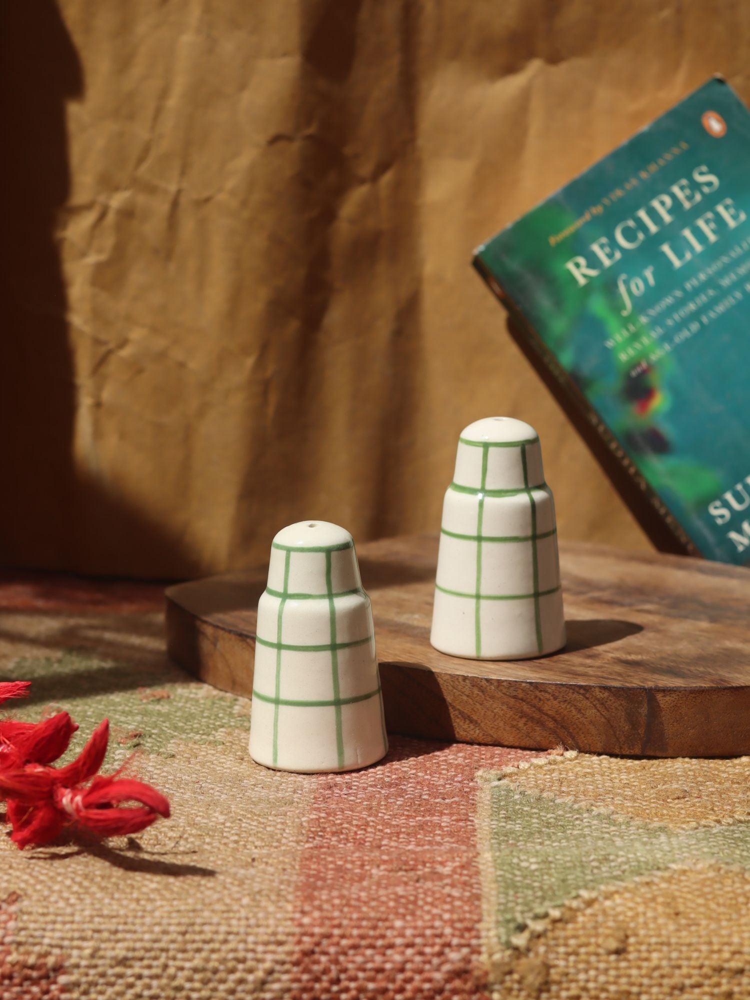 Chequered Salt Pepper Shakers handmade in India
