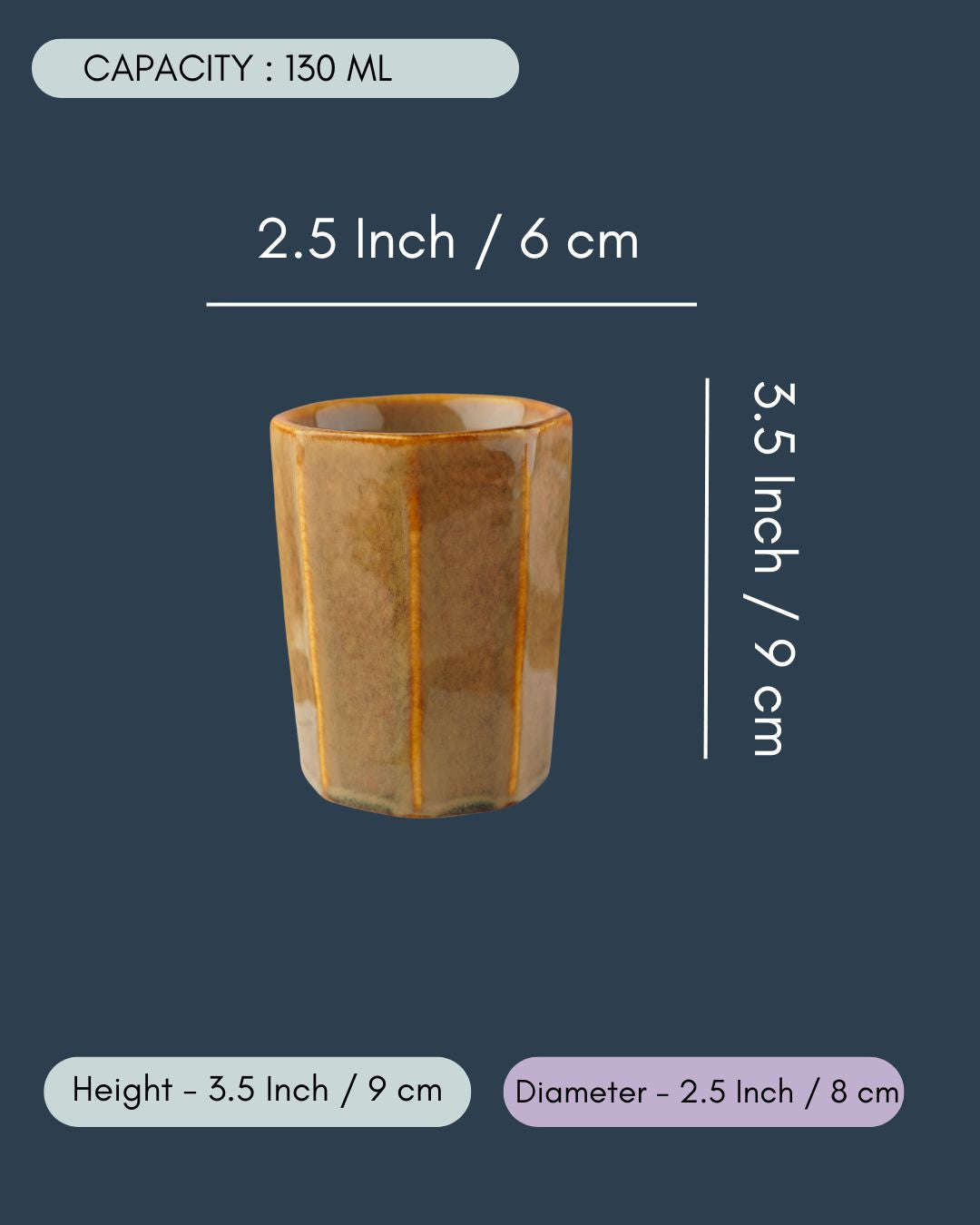 Set of 6 - Mustard Chai Kulhad