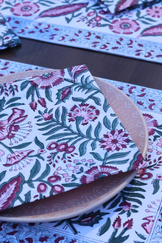Floral patterned table napkin