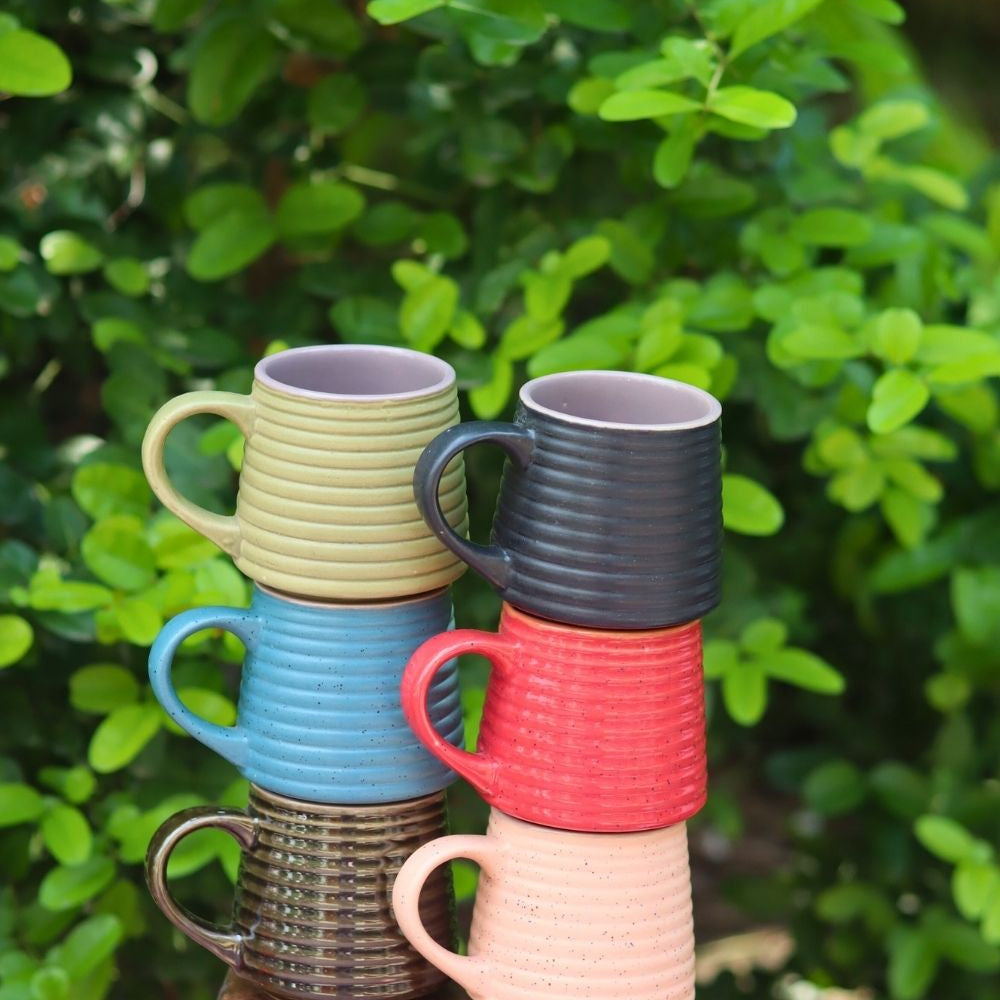 Set of 6 Coffee & Chill Mugs (for the price of 5) made by ceramic
