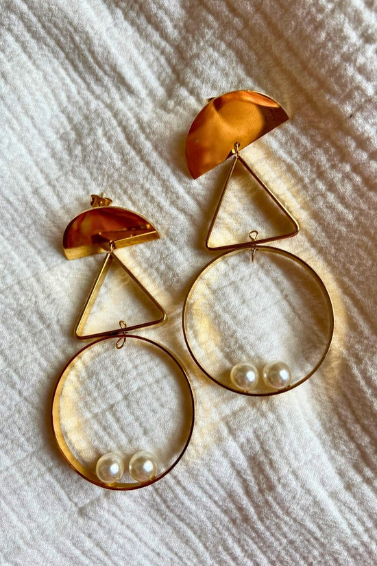Geometric Drop Earrings handmade in India