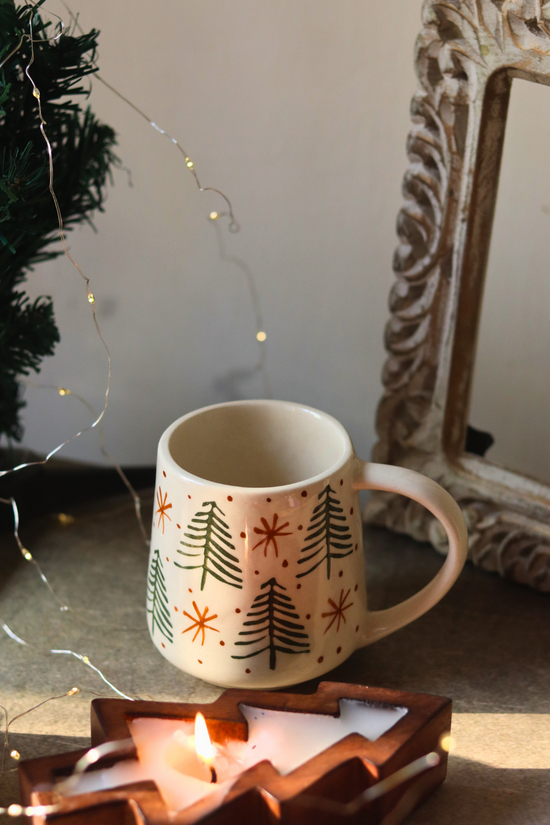 X-mas coffee mug handmade ceramic