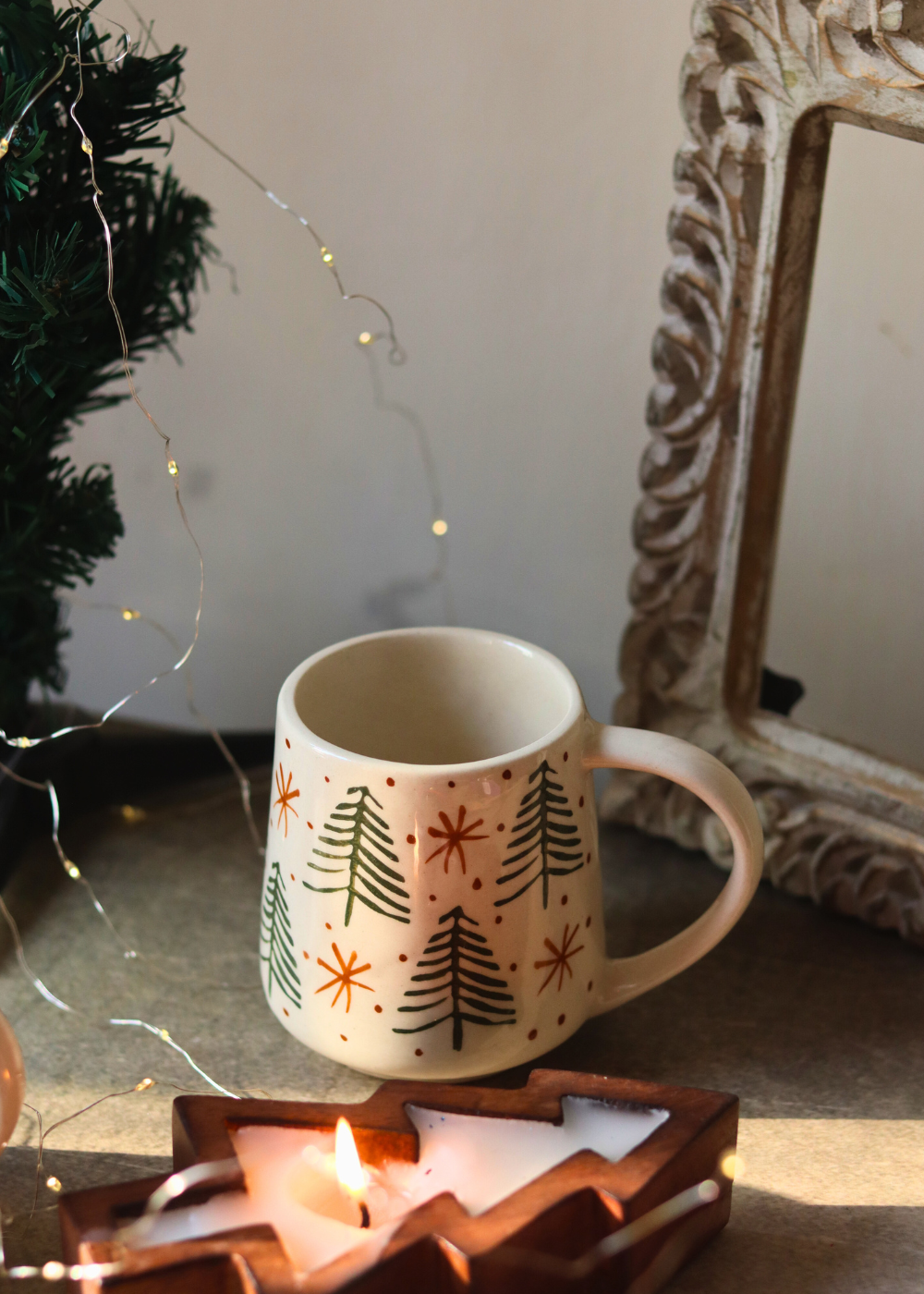 X-mas coffee mug handmade ceramic