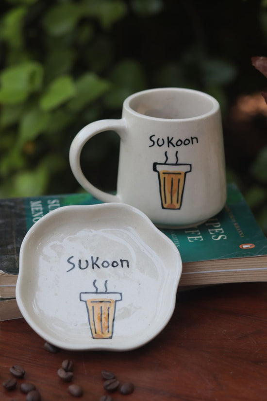 Handmade Sukoon Mug & Handmade Dessert Plate