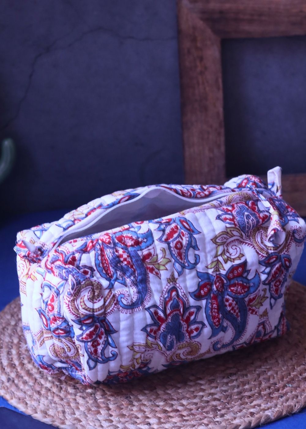 White Paisley Toiletry Bag - Large with premium quality material