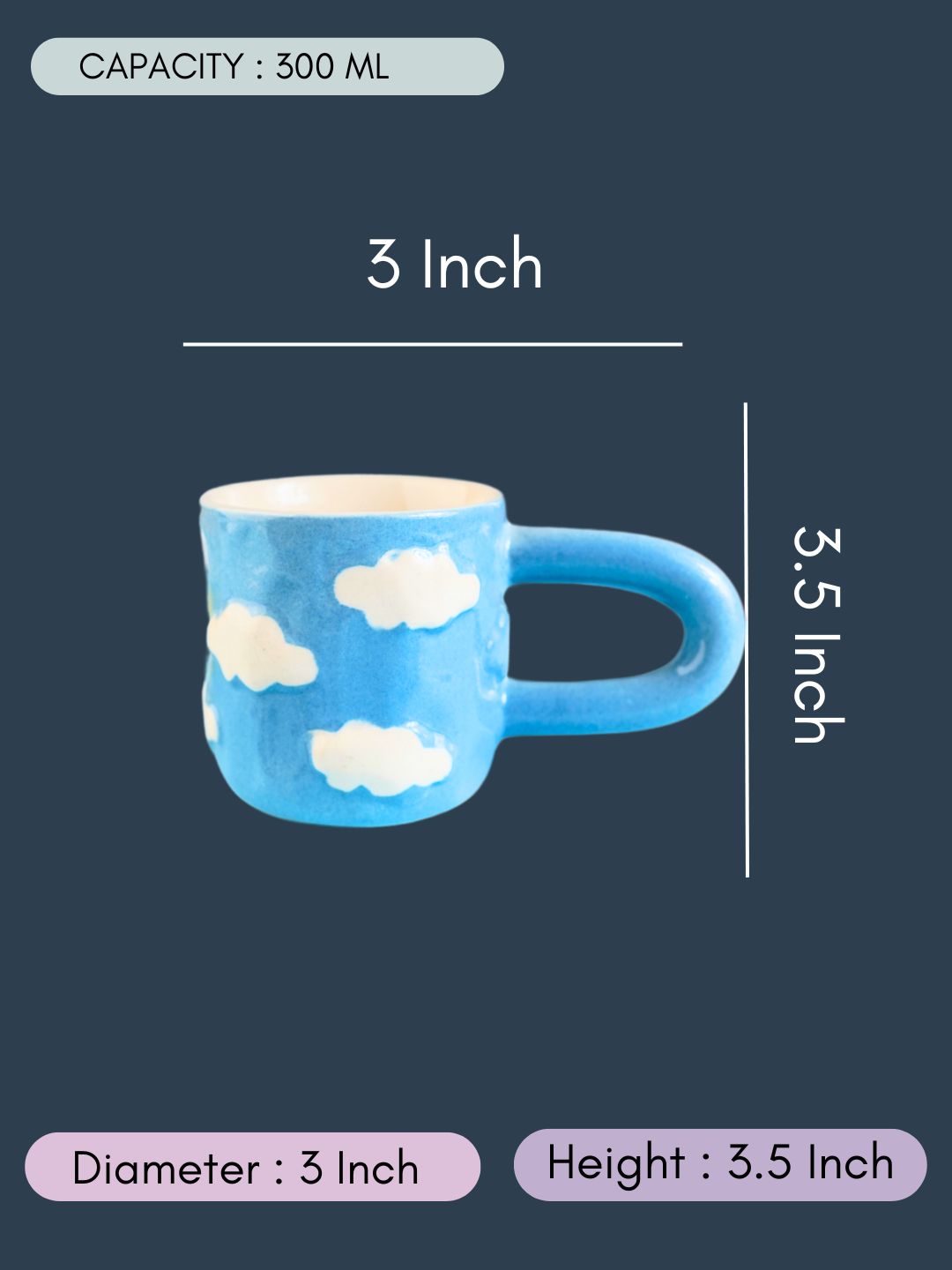 Cloud Nine Mug with all Measurements