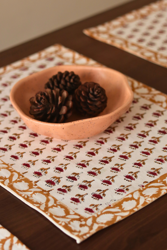 Table mat & napkin on table 