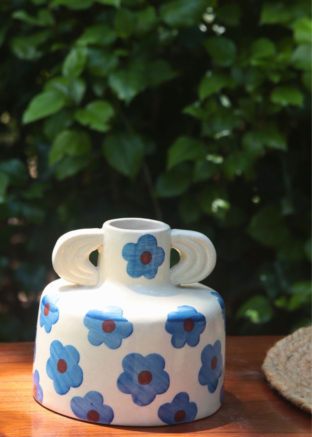Blue Floral Print Ceramic Vase with premium quality material