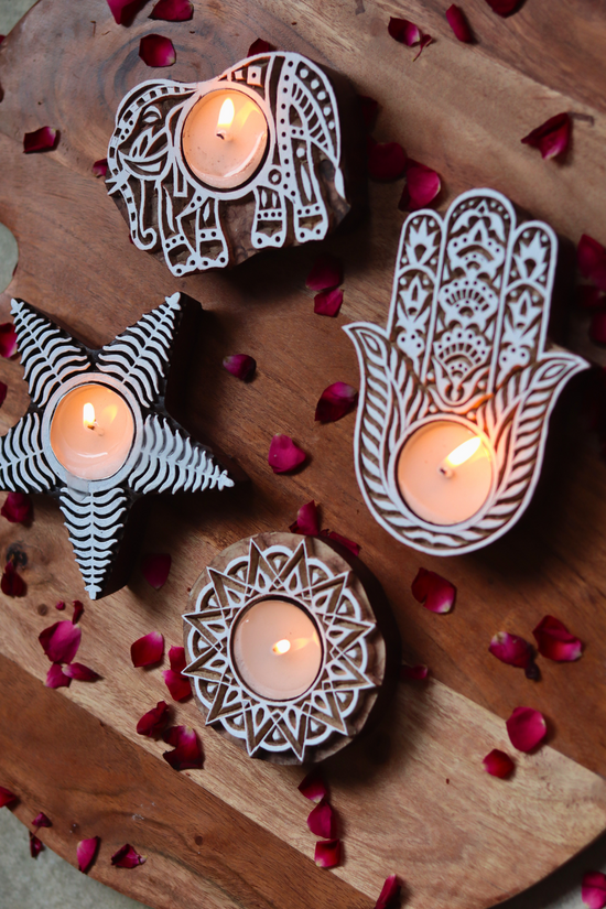 wooden tea light holder made by premium wood