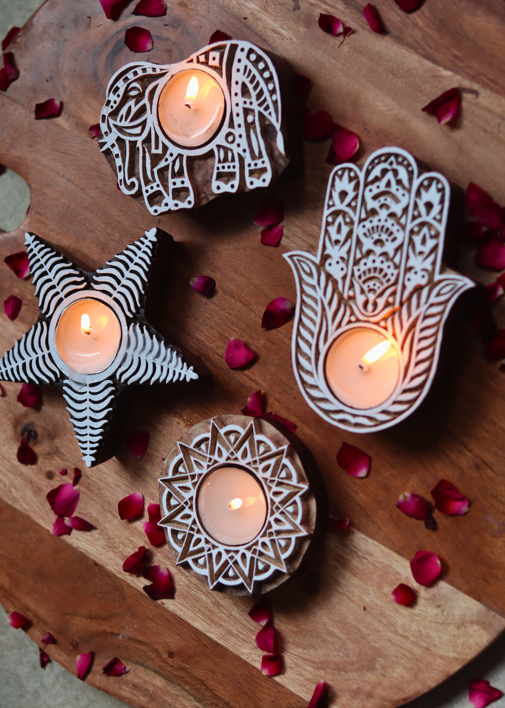 wooden tea light holder made by premium wood