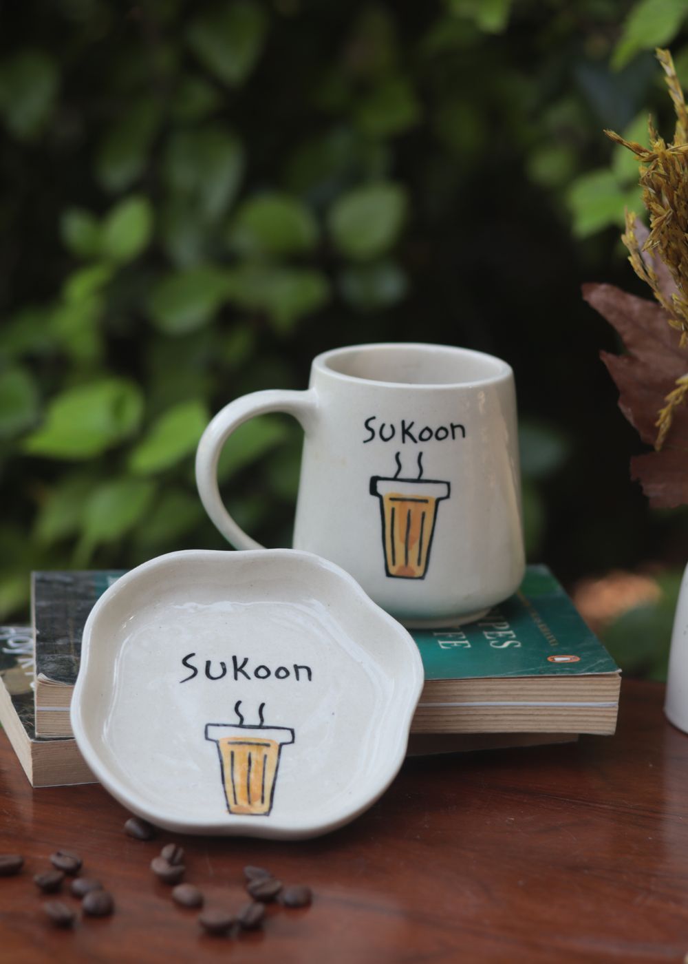 Sukoon Mug & Handmade Dessert Plate made by ceramic