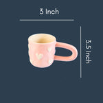 Pastel Pink Heart Mug with all Measurements