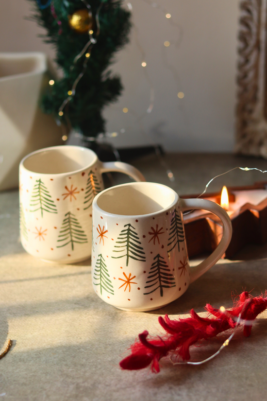 Two drinkware ceramic coffee mugs 