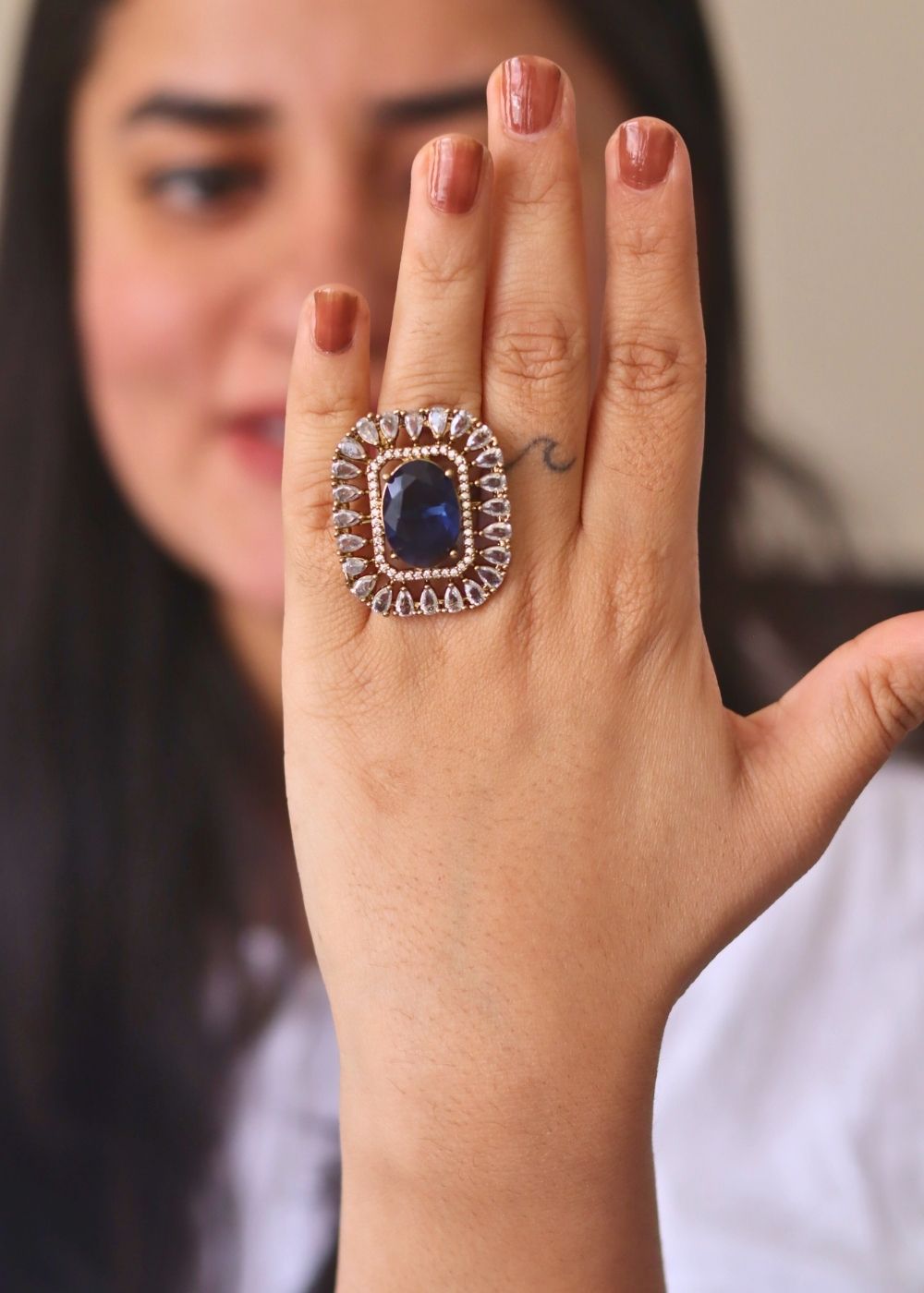 Anti tarnish The Royal Blue Ring