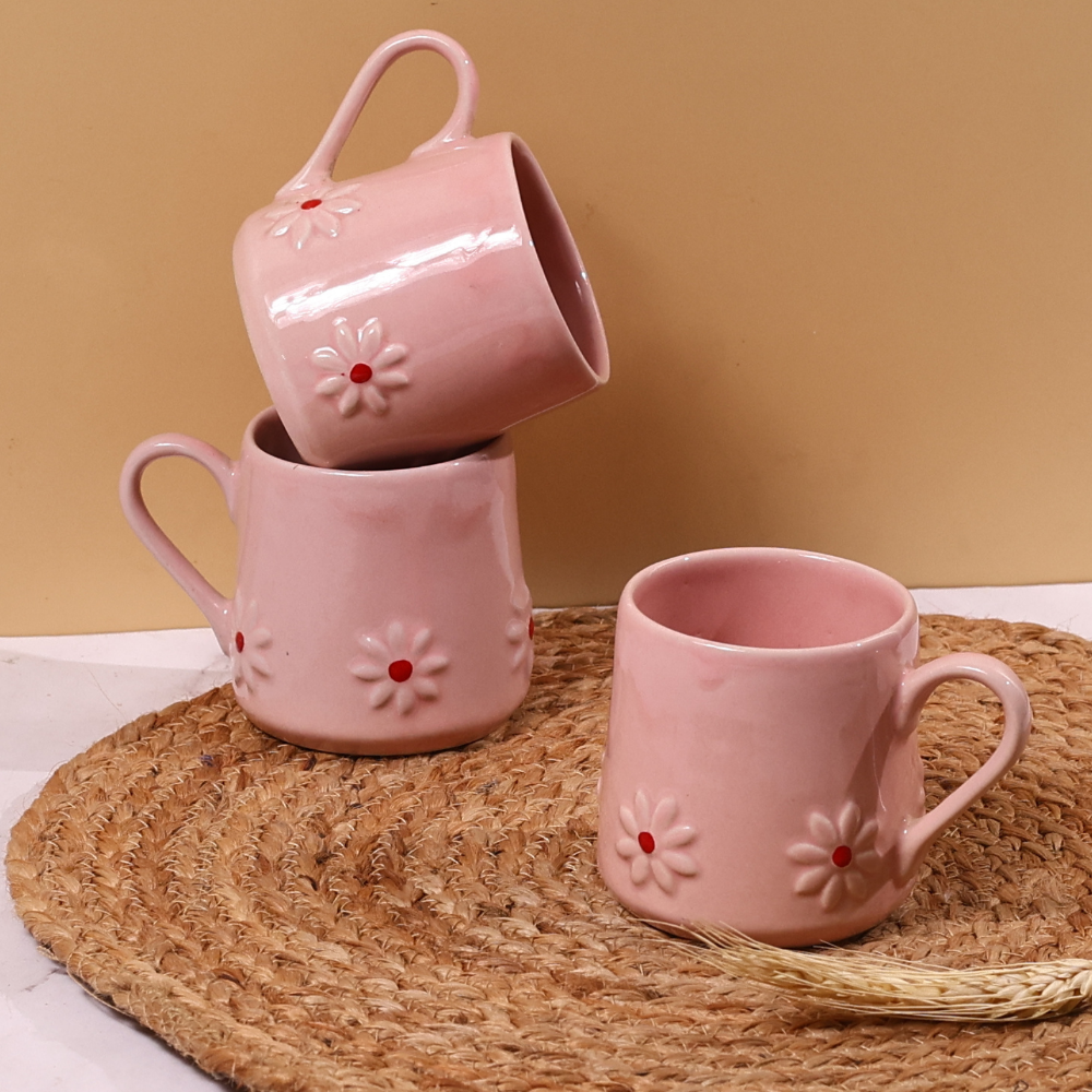 Pink lily mugs 