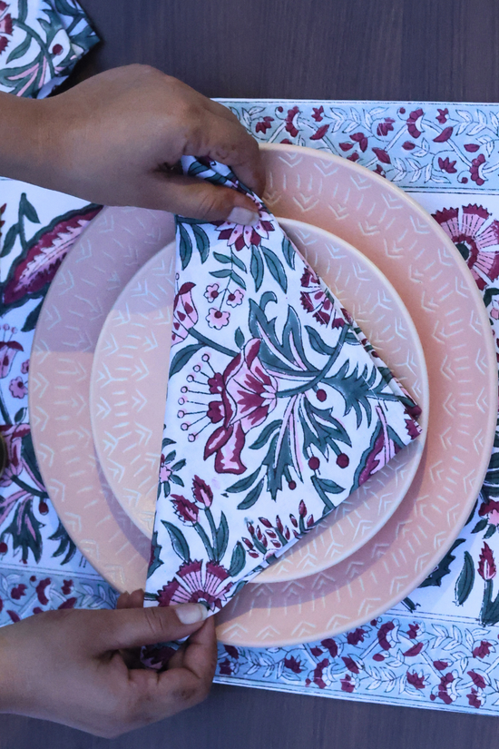 Table napkin on plate 