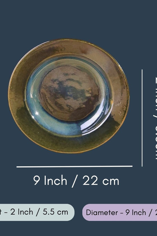 Metallic Green Pasta Plate
