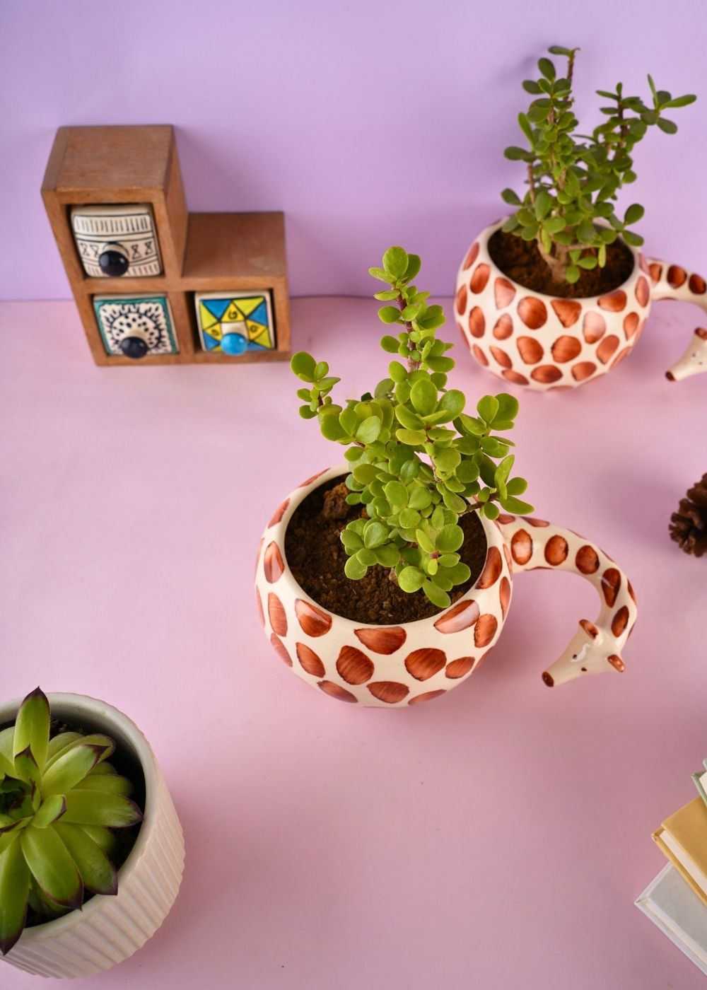 hello giraffe planter handmade in india