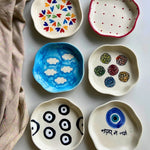 Set of 6 Artful Dessert plate (for the price of 5) made by ceramic