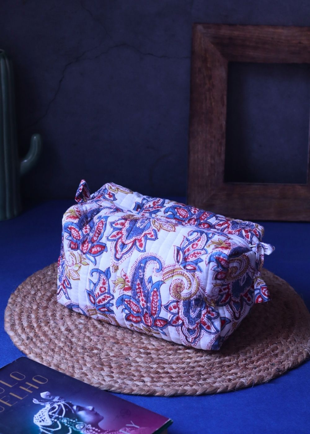 White Paisley Toiletry Bag - Medium made by ceramic