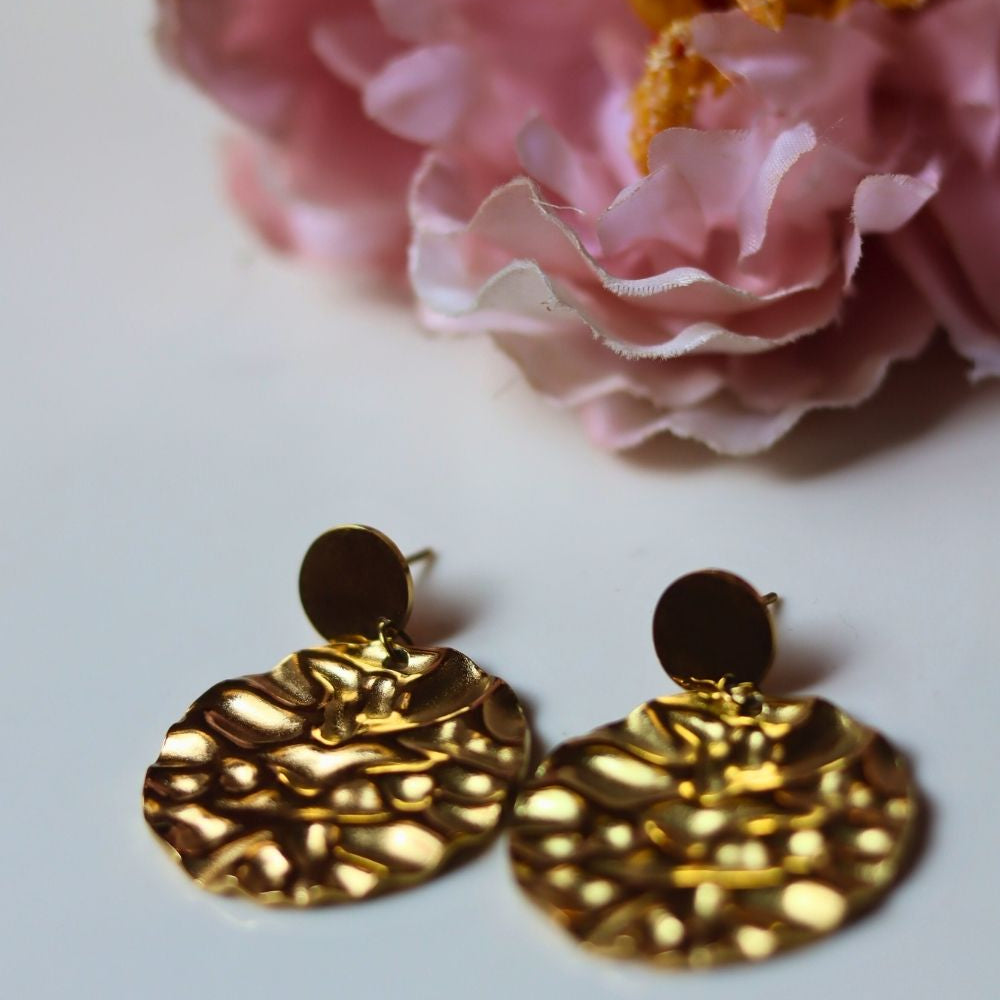 waterproof Gold Cut Earrings